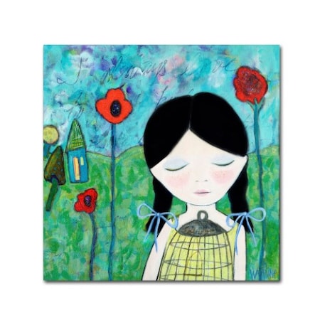 Trademark Fine Art Wyanne 'Big Eyed Girl Wish' Canvas Art, 14x14 ALI8195-C1414GG